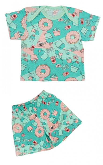 Костюм ясельный 0244/22 эскимо, пончики на бирюзе