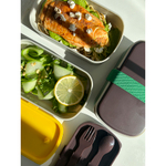 Ланч-бокс с приборами food time, 1 л, серый