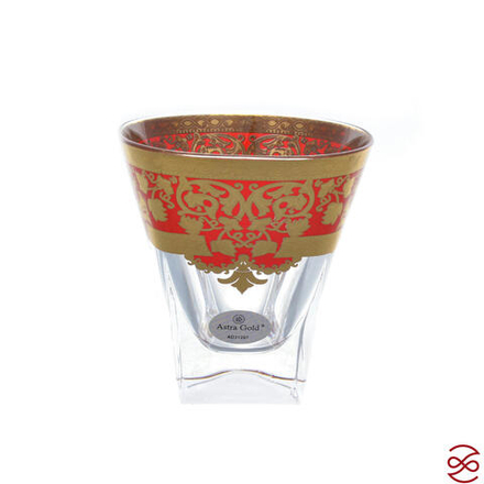 Набор стаканов для виски Astra Gold Natalia Golden Red Decor 200мл(6 шт)