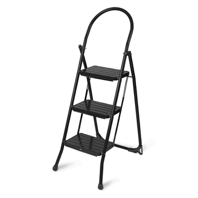 Стремянка с широкими ступенями СМШ3/Ч черная