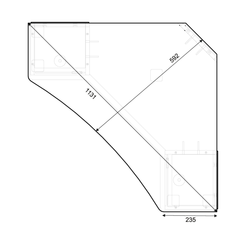 Тумба под телевизор угловая 044 (2у), белый