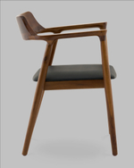 Стул Вудримини каркас дерево цвет темный орех экокожа черный