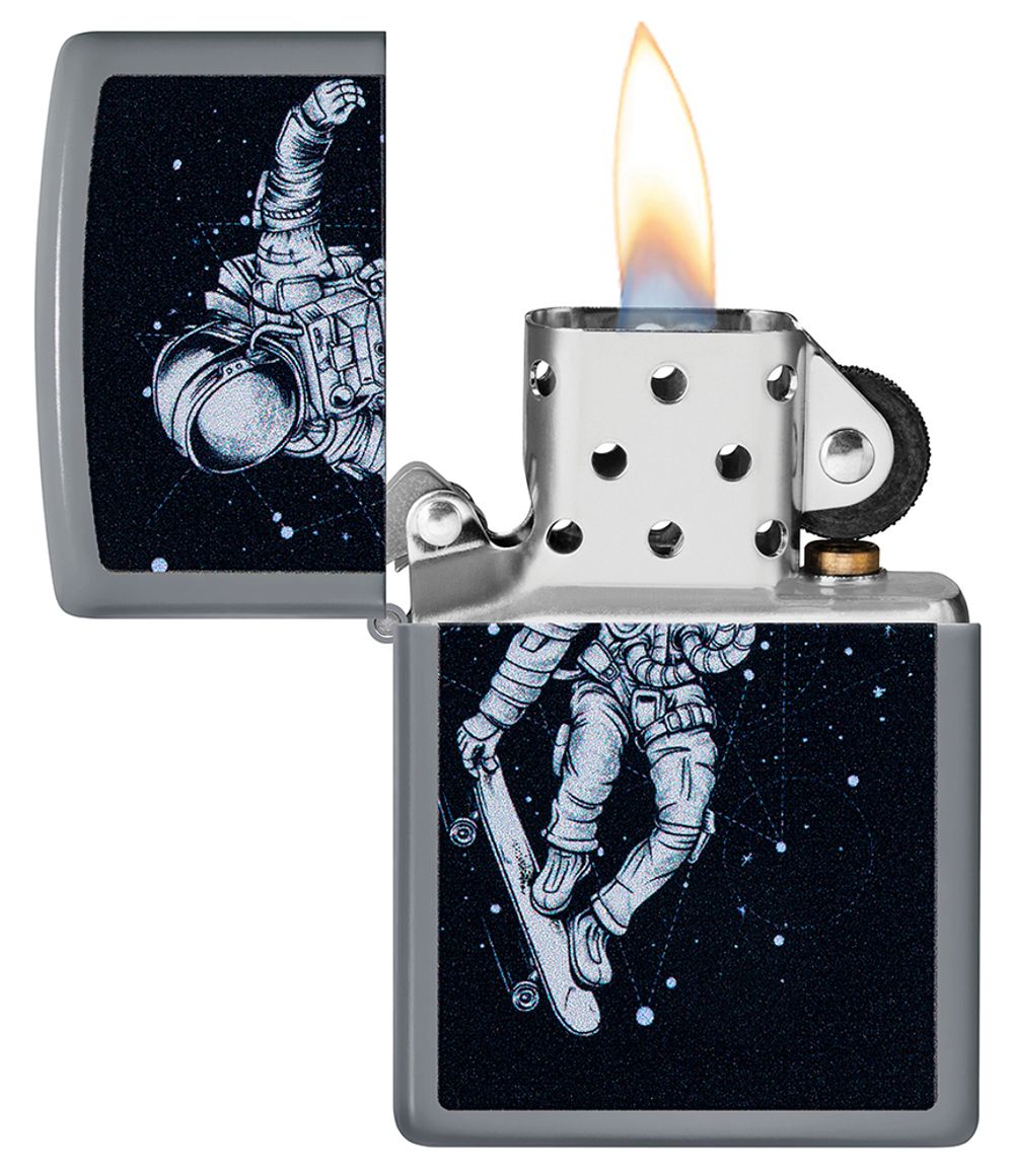 Зажигалка Zippo Skateboarding Astronaut с покрытием Flat Grey (48644) 3