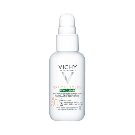 Vichy Невесомый солнцезащитный флюид UV-Clear для лица против несовершенств SPF 50+, 40 мл