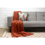 Плед жемчужной вязки терракотового цвета Essential, 180х220 см