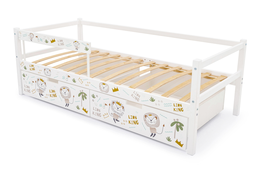 Детская кровать тахта Бельмарко Svogen белый львята