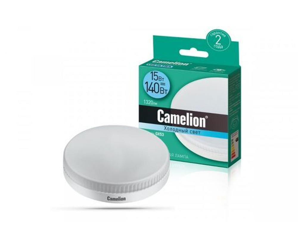 Лапочка Camelion GX53 св/д 15W(1320lm 120) 4500K 4K матовая 30x74 LED15-GX53/845/GX53, 1 шт.