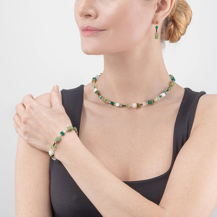 Колье Coeur de Lion Green 4905/10-0500 цвет зеленый, золотой, белый