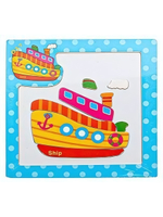 Пазл-рамка дер. магнитная "Пароходик" 7 эл. ИД-9995