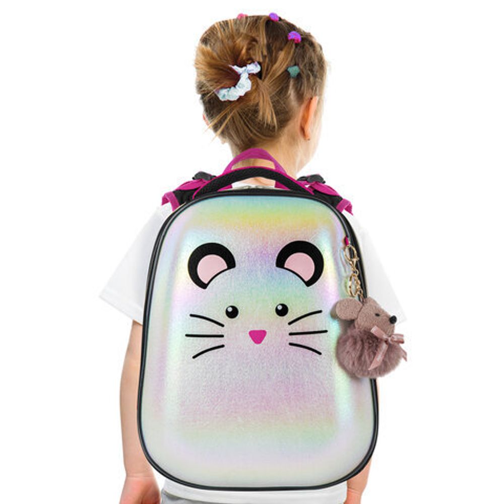 Ранец BRAUBERG SHINY, 2 отделения, "Curious mouse", 36х28х14 см, 270696