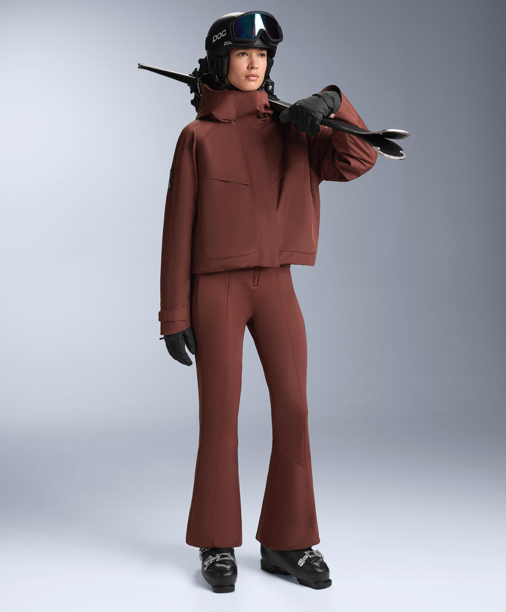 Oysho Водонепроницаемая куртка с карманами Primaloft® Feel the Performance TM SKI, терракотовый