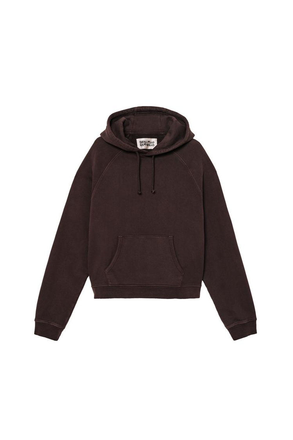 ZARA X BENITO ANTONIO ТОЛСТОВКА С КАПЮШОНОМ УКОРОЧЕННОГО КРОЯ, КОРИЧНЕВЫЙ