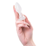 Белая акриловая анальная втулка 8см ToyFa Basic 881305-10