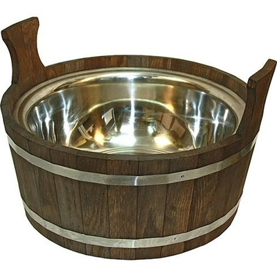 Шайка 15л с нержавеющей вставкой (дуб с пропиткой) Черная ночь