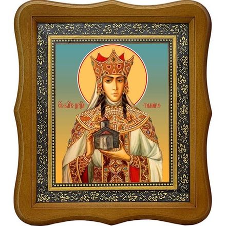Тамара Великая Святая благоверная царица Грузии. Икона на холсте.