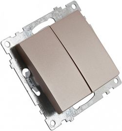 Выключатель двухклавишный без рамки Stekker Катрин 39592