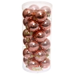 Новогодние шары 5 см (набор 24 шт) «Глянец», розовое золото