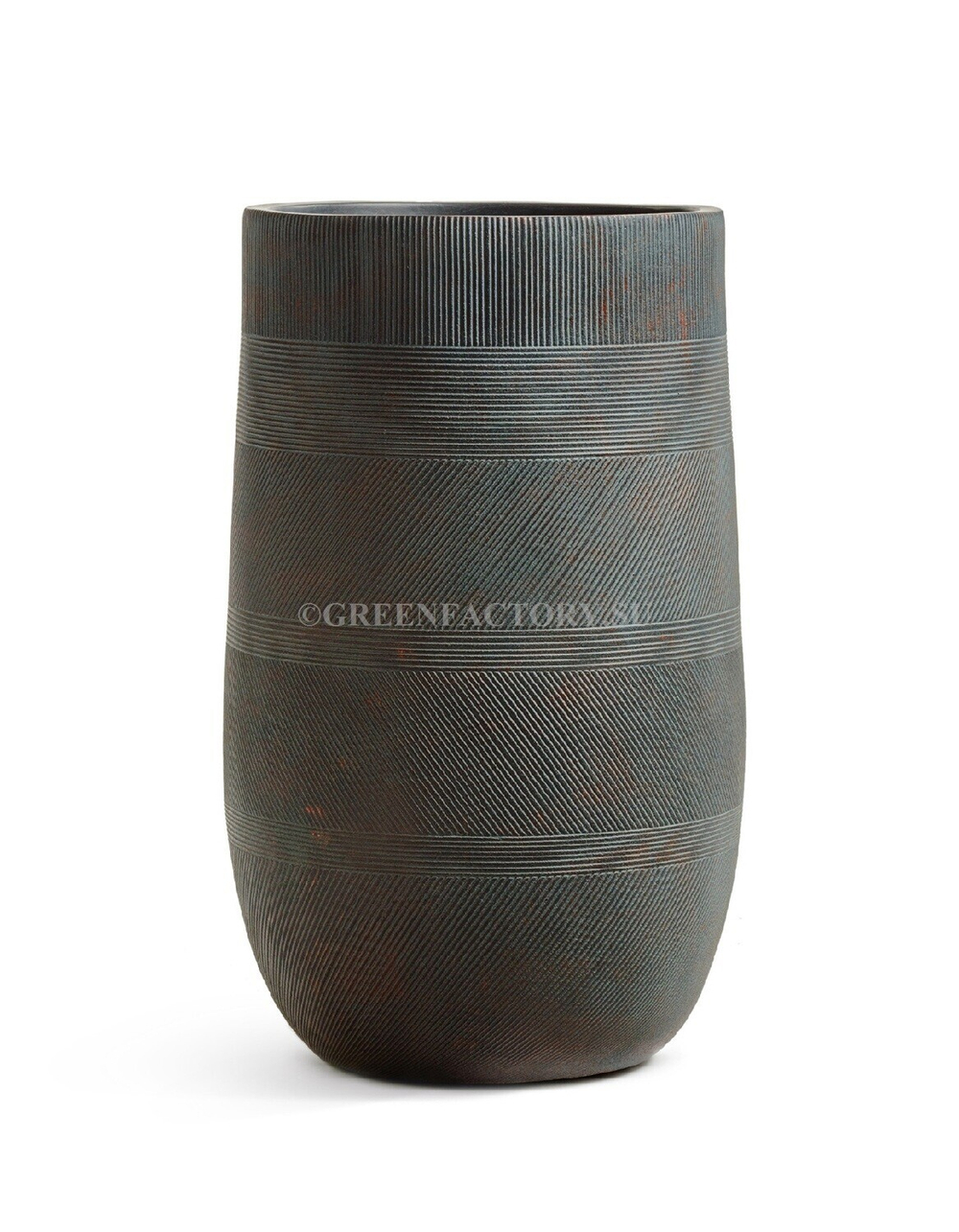 Кашпо TREEZ ERGO - серия Graphics - Высокая округлая чаша - Окись с медной патиной