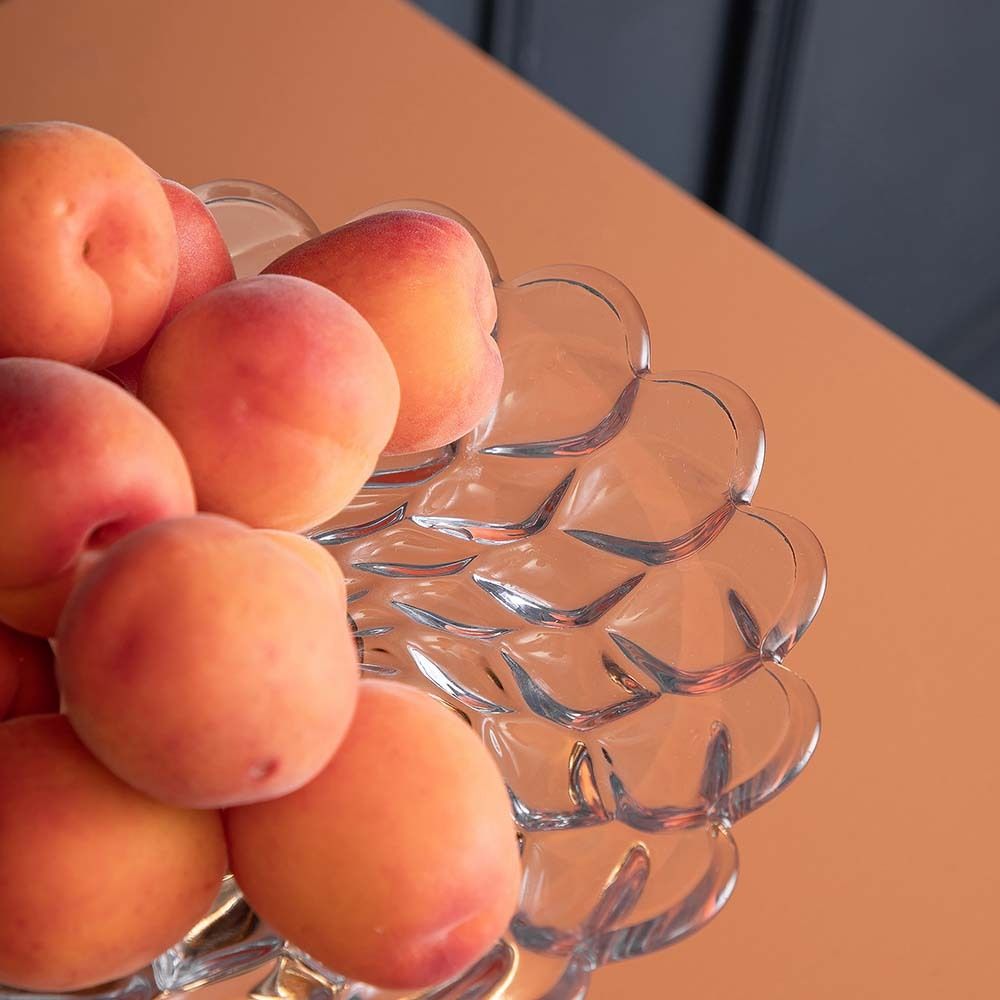 Фруктовница Зарничка Свитти Бронза со стеклянной чашей Лепестки