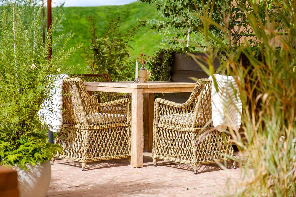 "Латте" плетеное кресло из искусственного ротанга, цвет соломенный