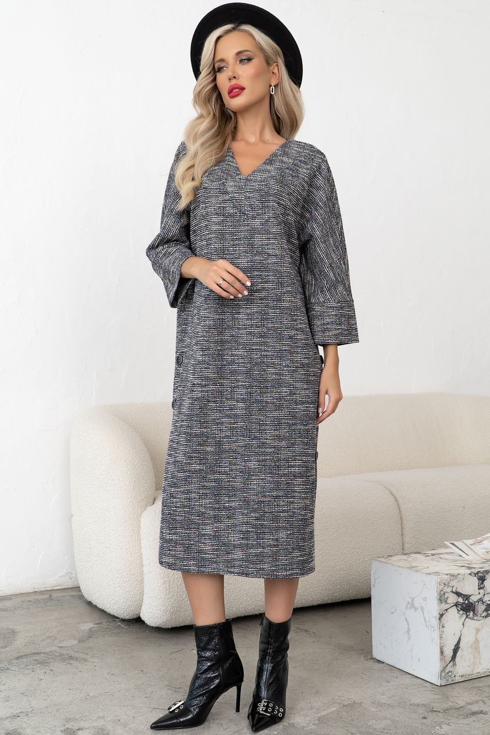 Платье Шарм (графит/синий) Р11-1251 Nikol