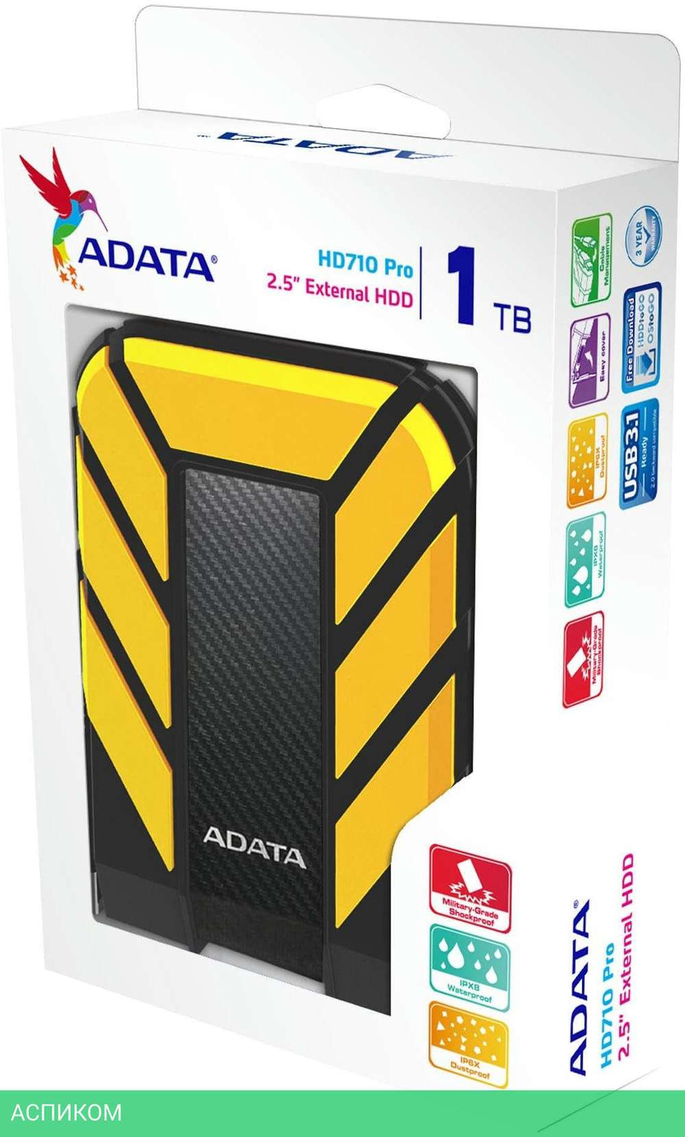 Внешний накопитель A-Data HD710 Pro 1Tb Yellow (AHD710P-1TU31-CYL)