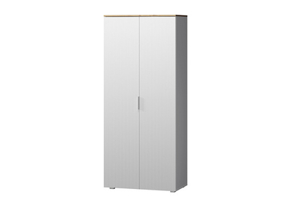 Распашной двухсекционный шкаф Салерно 2 (МДФ) SF-027 Лотос Белый Снег 8685 BS 90*50*212 см, Белый   Фиеста