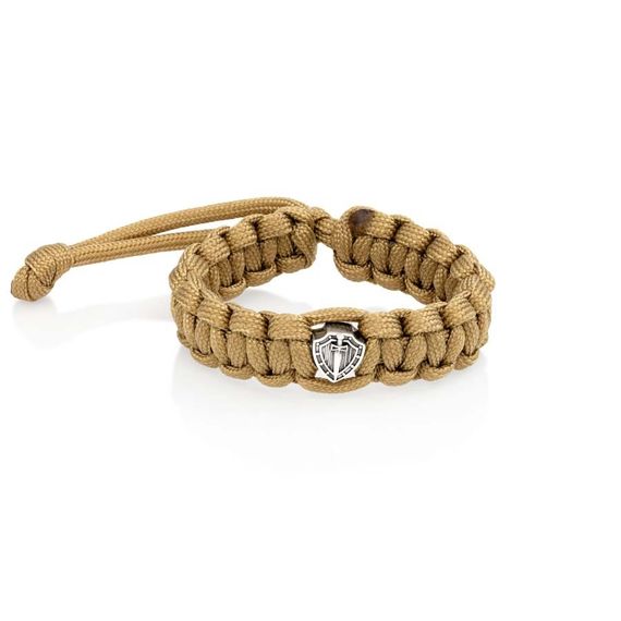 Браслет с шармом Щит и меч из мельхиора - армейский паракорд, 1 вид