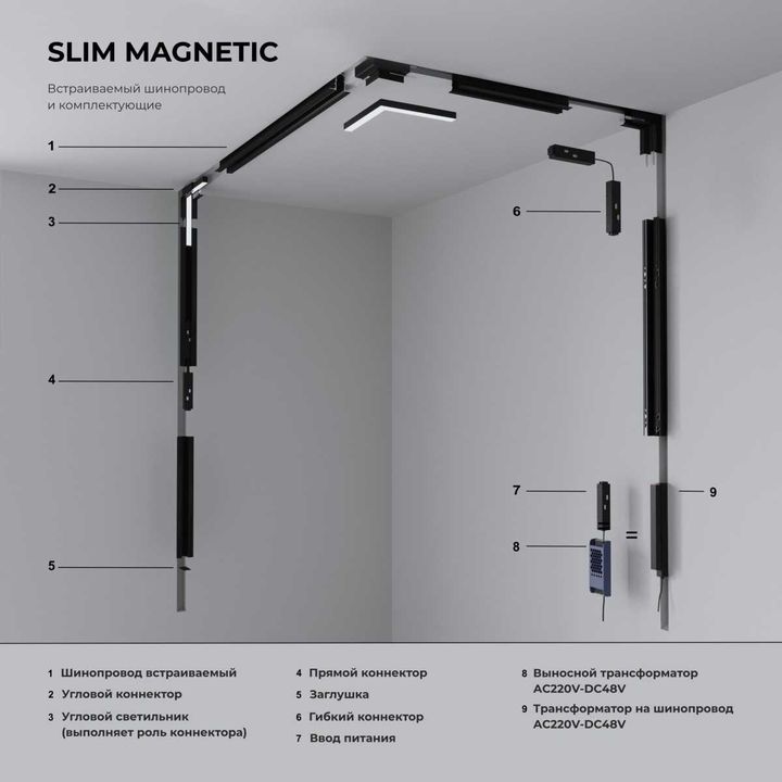 Шинопровод встраиваемый Elektrostandard Slim Magnetic 85128/00 a062326