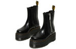 Dr.Dr. Martens Martens 2976 Max elastic Side Zipper thick-soled short-tube Chelsea boots 7cm women's Carbon black