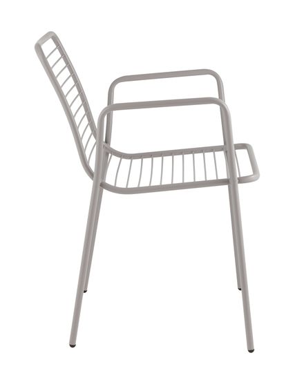 Стул с подлокотниками Дели металл серый