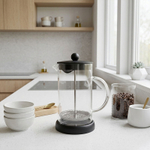 Чайник заварочный/кофе-пресс Munk, 1 л, боросиликатное стекло/пластик