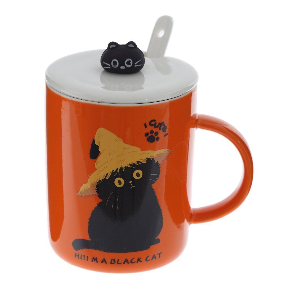 GAEM Кружка с крышкой и ложкой, 220 мл, L11,5 W8,5 H12 см, 4в.