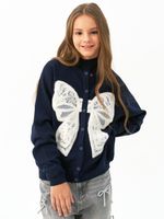 Кардиган для девочки AT1118 синий-белый