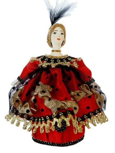 Кукла шкатулка Дама в маскарадном костюме. Коробочка для украшения