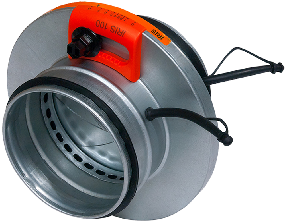 Ирисовый клапан Airone IRIS 100 для измерения и регулировки потока воздуха в вентиляционных каналах