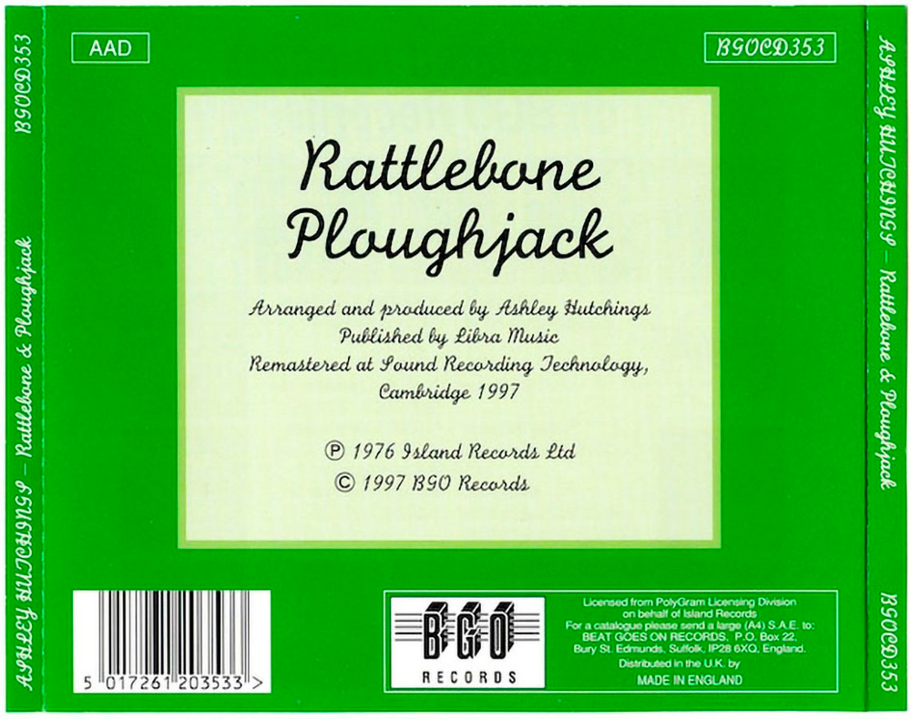 Ashley Hutchings / Rattlebone & Ploughjack (CD)