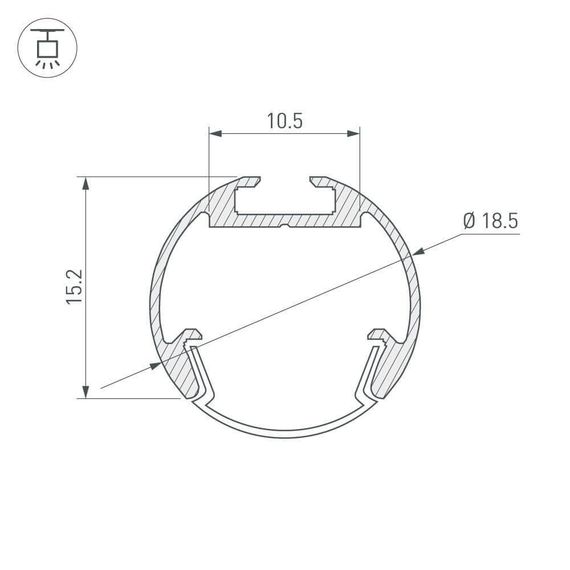 Профиль Arlight ROUND-D18-2000 ANOD 025482