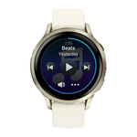 Спортивные часы Garmin Venu 4, 41 мм, силиконовый ремешок цвета кости Безель из нержавеющей стали цвета «лунное золото», корпус цвета «лунное золото», AMOLED-дисплей со стеклом Gorilla Glass. Ремешок с классической застёжкой — на запястье обхватом 110–175