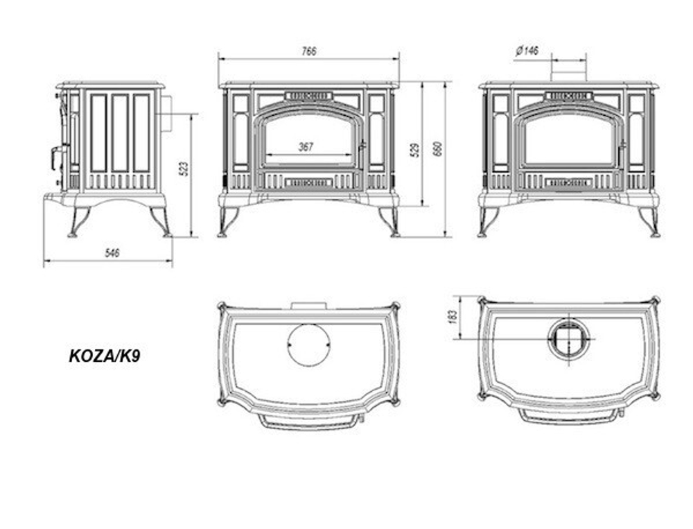 Печь чугунная Koza K9