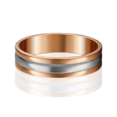 Обручальное кольцо из комбинированного золота 01-4040-00-000-1111-39 01-4040-00-000-1111-39