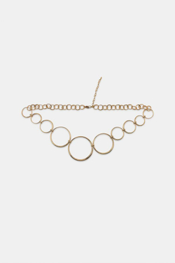 ZARA МЕТАЛЛИЧЕСКИЙ РЕМЕНЬ С ЛЮВЕРСАМИ, ЗОЛОТИСТЫЙ