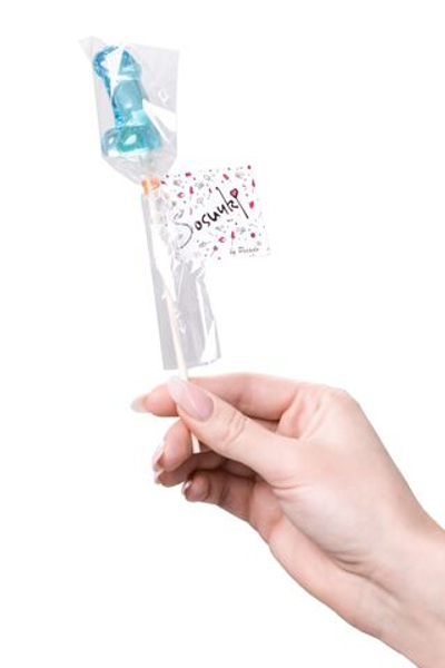 Набор из 2 мини-леденцов в форме члена со вкусом блю кюрасао (Цвет: голубой)