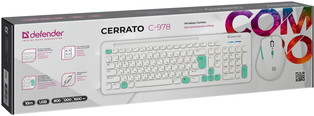 Клавиатура Defender Cerrato C-978 45978 белый