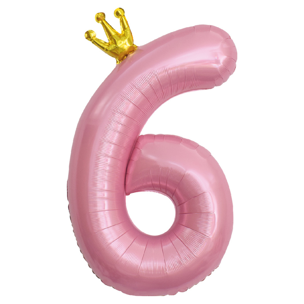 Фольгированные цифры с короной 102 см в ассортименте