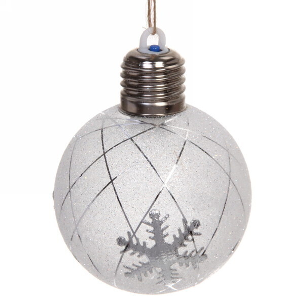 Шар новогодний с подсветкой 8 см «Снежинка», Мультицвет