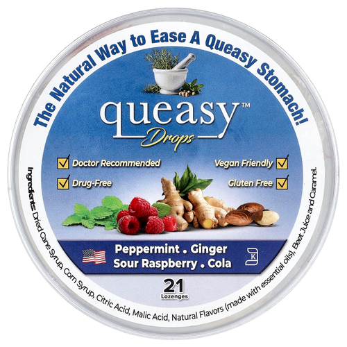 Preggie, Queasy™, капли, ассорти, 21 пастилка