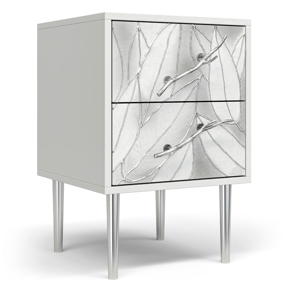 Тумба Арт Стайл с 2-мя ящиками Айс Античное серебро