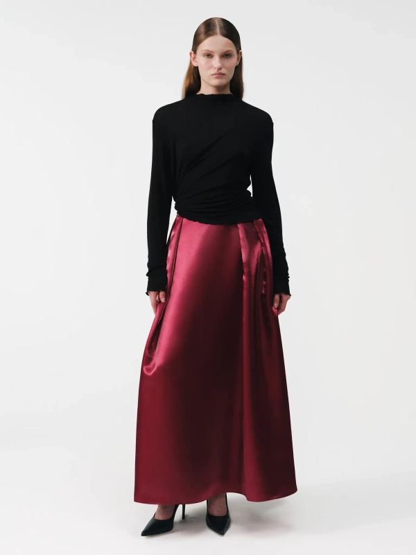 Юбка макси с защипами