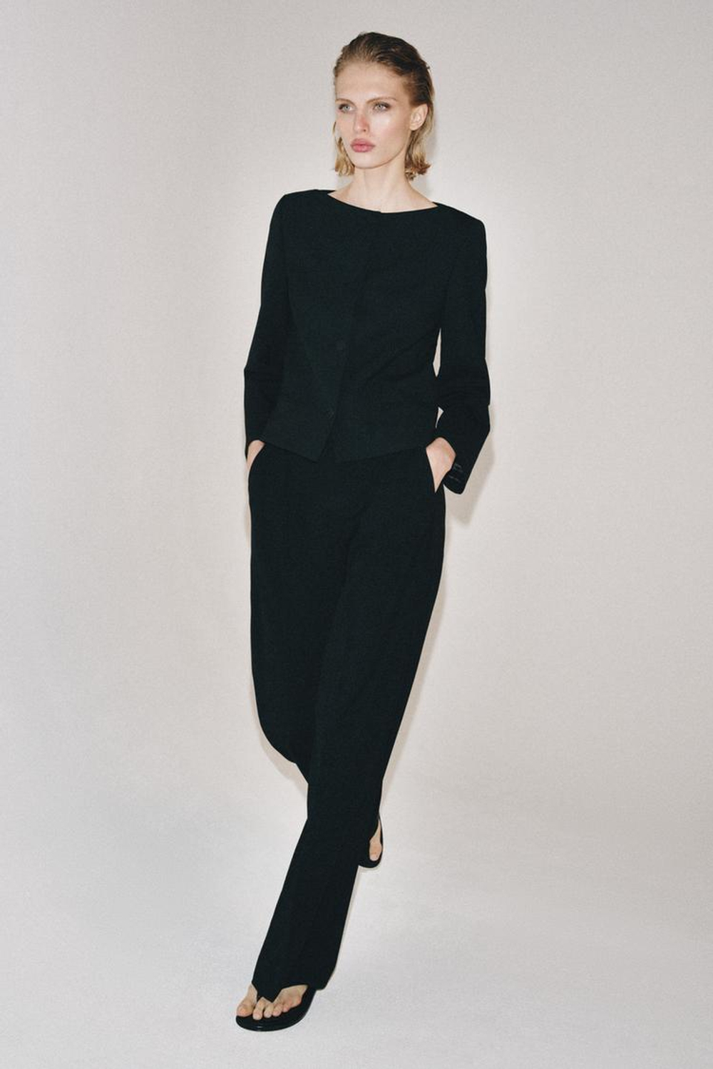 ZARA КУРТКА НА ПУГОВИЦАХ — ZW COLLECTION, ЧЕРНЫЙ